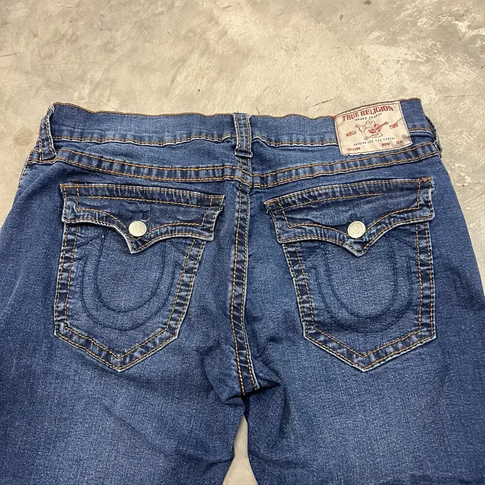 True Religion Geno Relaxed Slim Big T Flap Men's 38x32 Denim Jeans